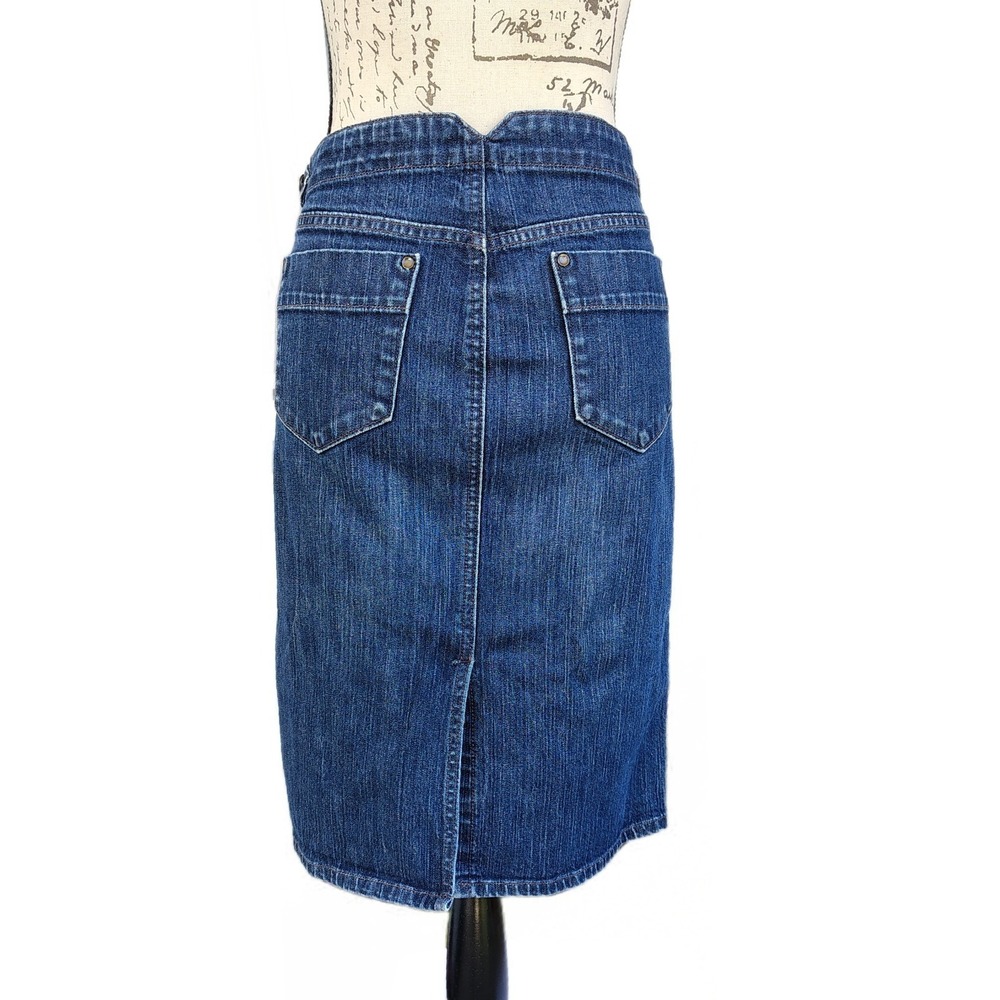 Old Navy Denim Jean Mid Pencil Skirt Size 10 Pockets Western Y2K - Picture 3 of 8